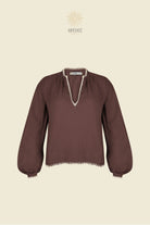 BUTTERFLY CROCHET TOP - Espresso