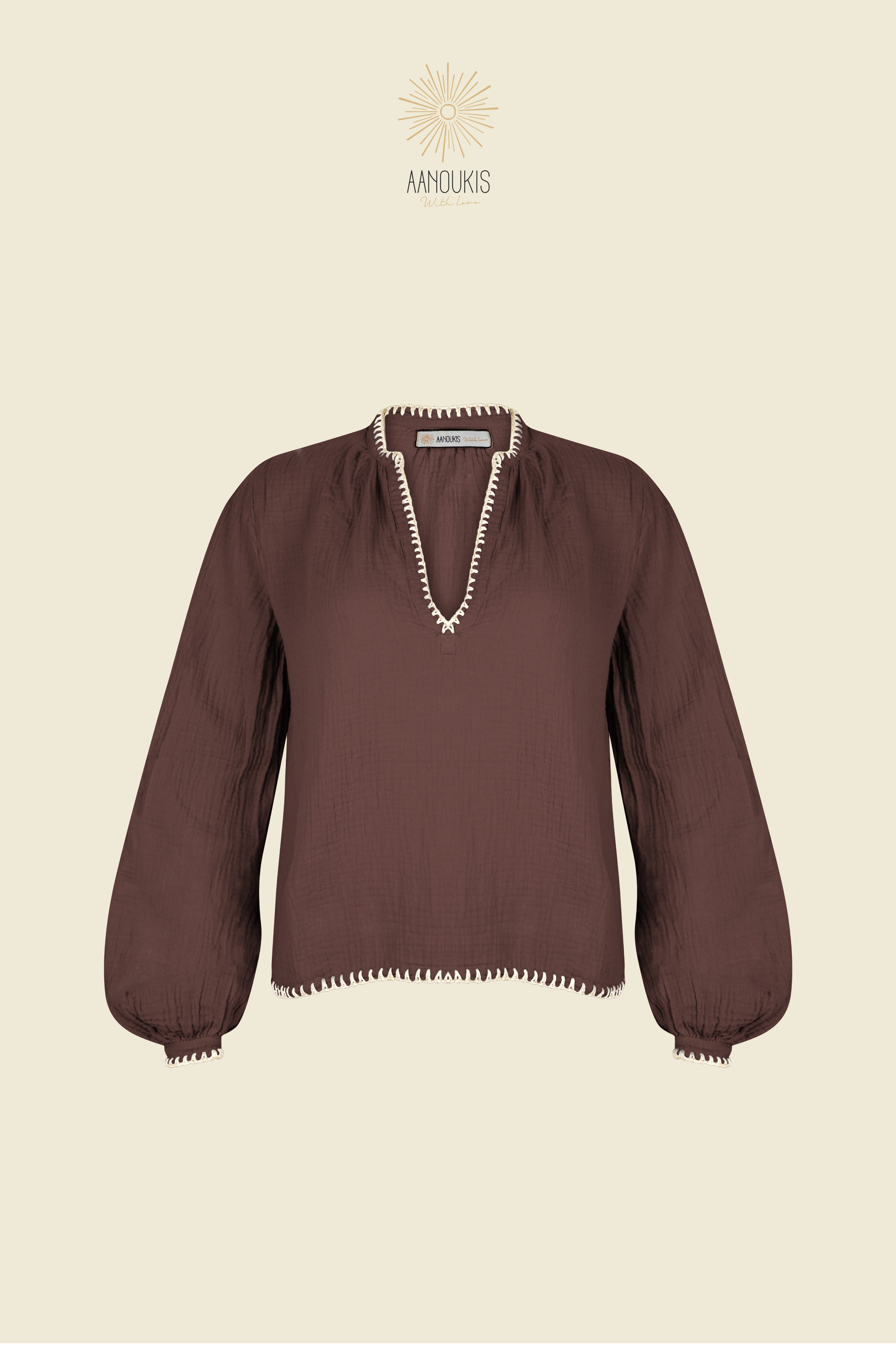 BUTTERFLY CROCHET TOP - Espresso